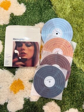 Taylor Swift Midnights Coasters Vinyl Official Merch In Box Moonstone Mahogany